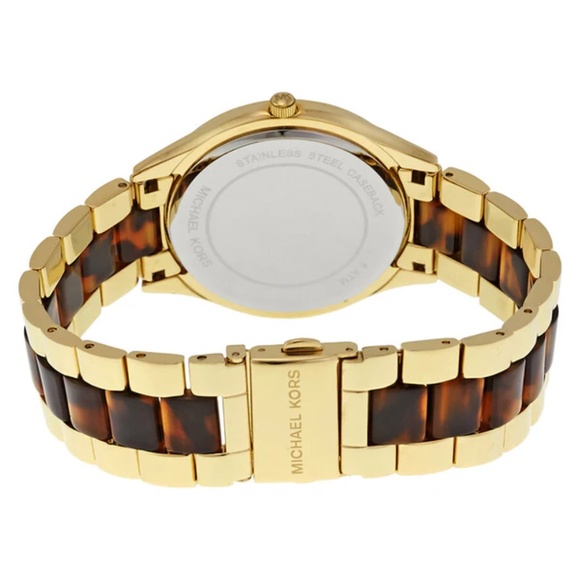 Michael Kors MK4284 Runway Gold Tortoise Acetate Ladies Watch main image 6